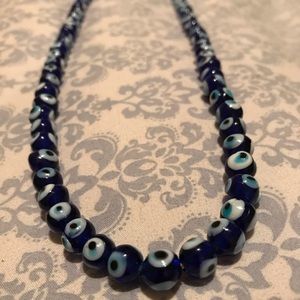 All seeing eye of Osiris glass beaded necklace